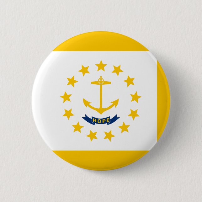 Macaron Rond 5 Cm Drapeau de l'État de Rhode Island (Devant)