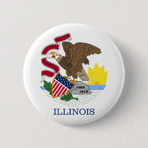 Macaron Rond 5 Cm Drapeau de l'Illinois