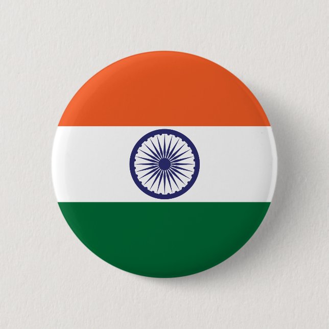 Macaron Rond 5 Cm Drapeau de l'Inde (Devant)