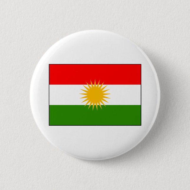 Macaron Rond 5 Cm Drapeau de l'Irak du Kurdistan (Devant)