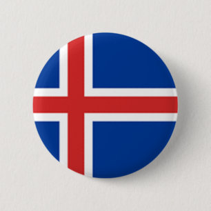 Macaron Rond 5 Cm Drapeau de l'Islande