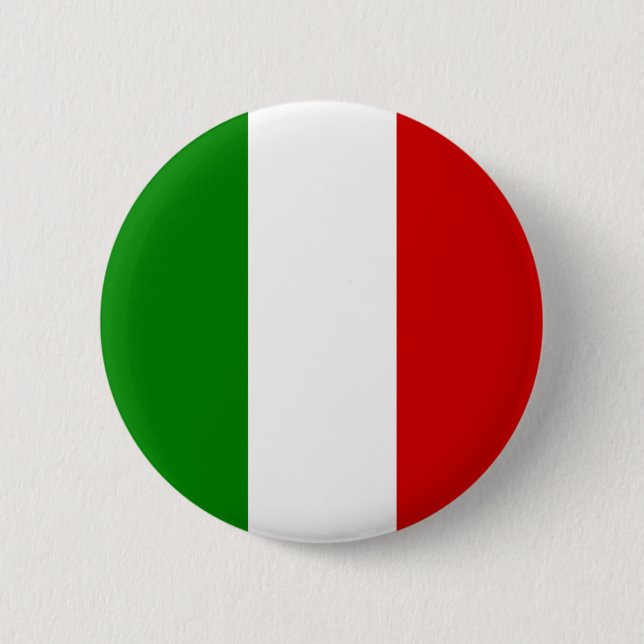 Macaron Rond 5 Cm Drapeau de l'Italie - bouton italien (Devant)
