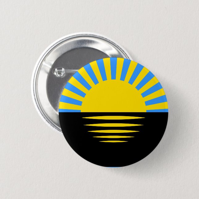 Macaron Rond 5 Cm Drapeau de l'oblast de Donetsk (Devant & derrière)