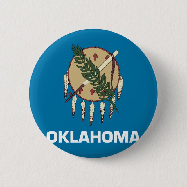 Macaron Rond 5 Cm Drapeau de l'Oklahoma (Devant)