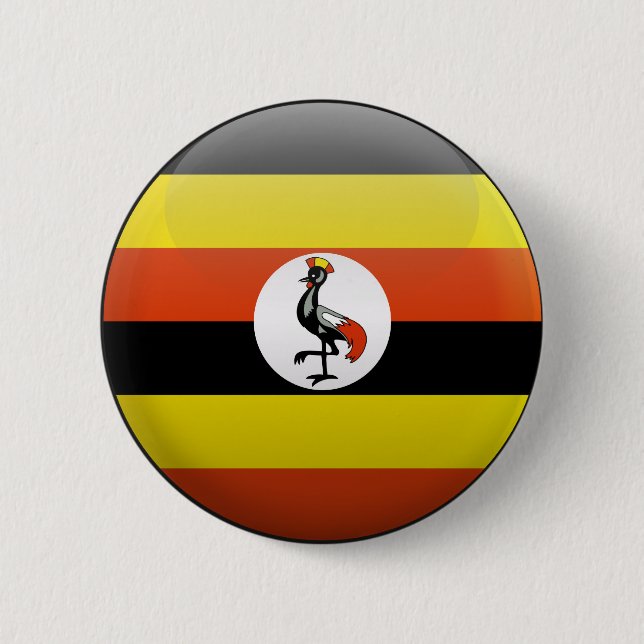 Macaron Rond 5 Cm Drapeau de l'Ouganda (Devant)