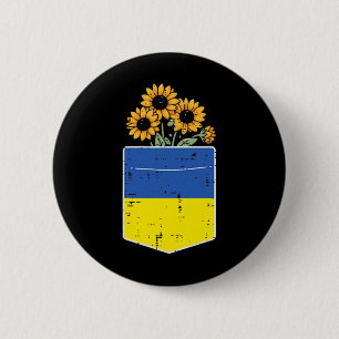 Macaron Rond 5 Cm Drapeau de l'Ukraine Tournesol de poche Femmes ukr