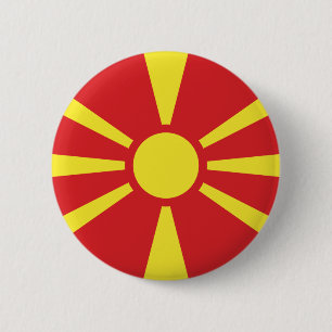 Macaron Rond 5 Cm Drapeau de Macédoine du Nord