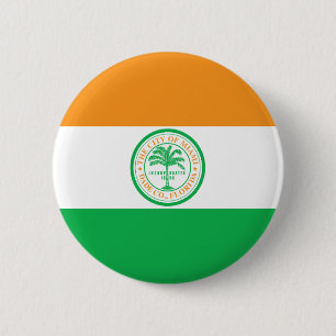 Macaron Rond 5 Cm Drapeau de Miami, Floride Pinback Button