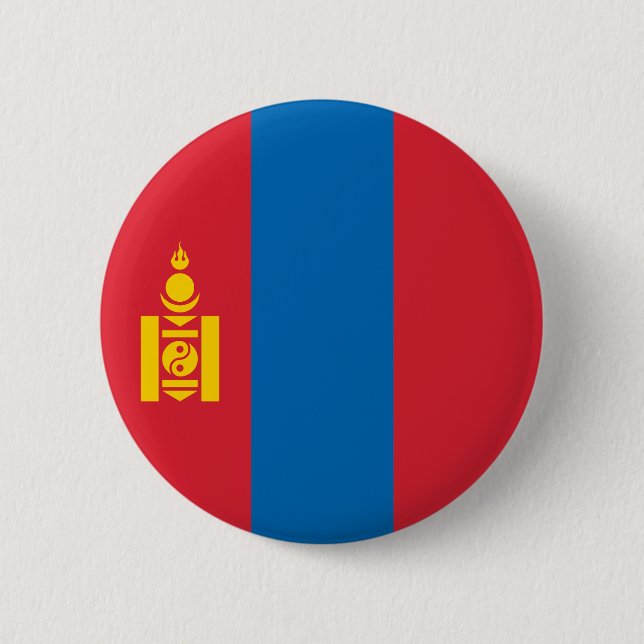 Macaron Rond 5 Cm Drapeau de Mongolie (Devant)