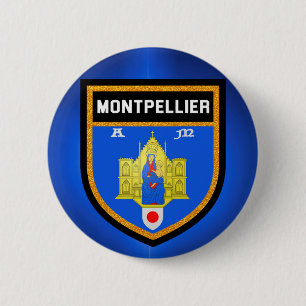 Macaron Rond 5 Cm Drapeau de Montpellier