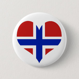 Macaron Rond 5 Cm Drapeau de Norvège Scandinave