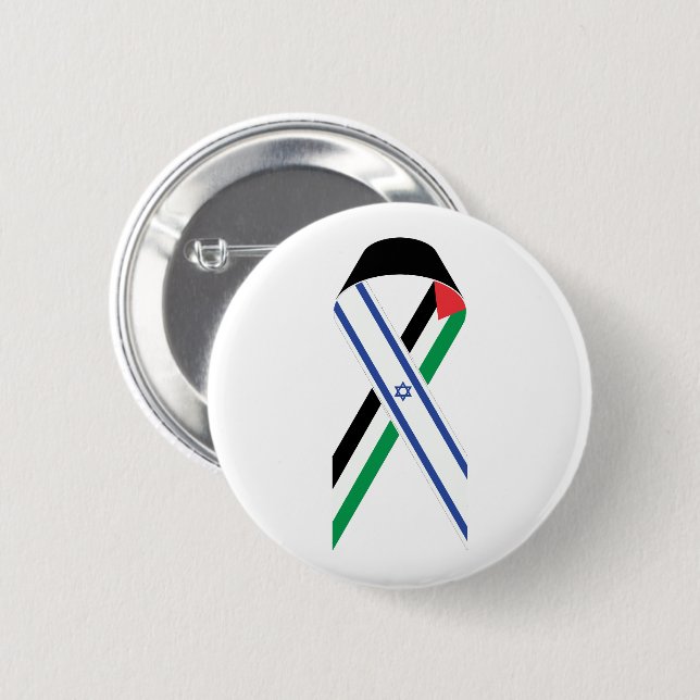 Macaron Rond 5 Cm Drapeau de paix Israël et Palestine (Devant & derrière)