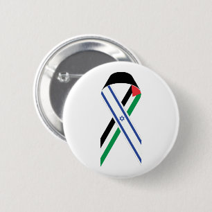 Macaron Rond 5 Cm Drapeau de paix Israël et Palestine