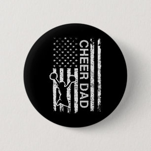 Macaron Rond 5 Cm Drapeau de papa cheer bleu royal de cheerleading