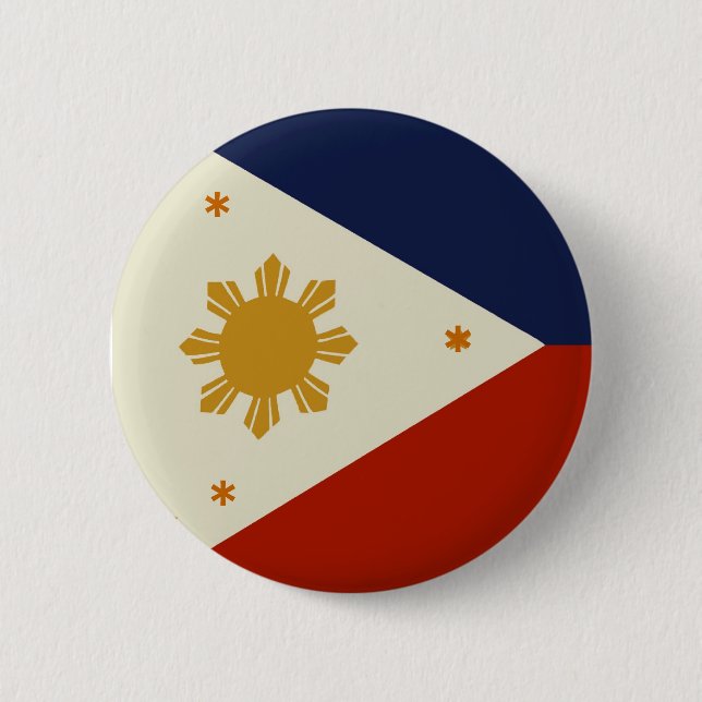 Macaron Rond 5 Cm Drapeau de Philippines (Devant)