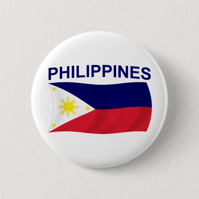 Macaron Rond 5 Cm Drapeau de Philippines (Devant)