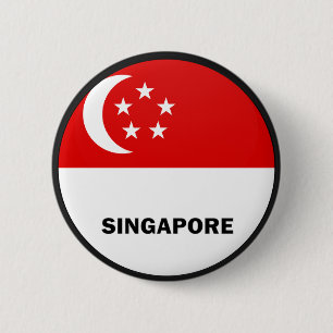 Macaron Rond 5 Cm Drapeau de qualité de rondeau de Singapour
