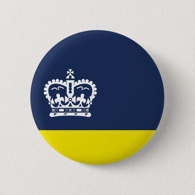 Macaron Rond 5 Cm Drapeau de Regina (Saskatchewan) Bouton (Devant)