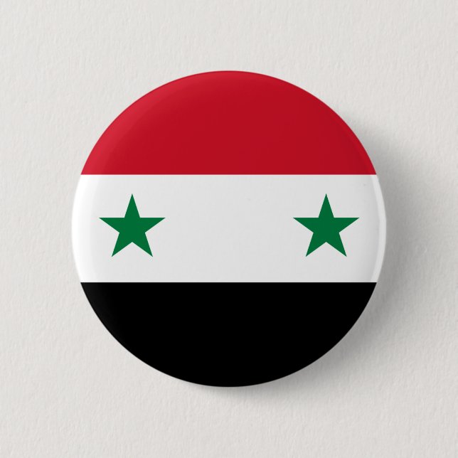 Macaron Rond 5 Cm Drapeau de République arabe syrienne - drapeau de (Devant)