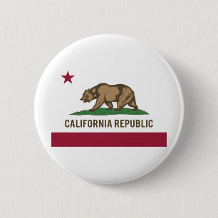 Macaron Rond 5 Cm Drapeau de République de la Californie - couleur