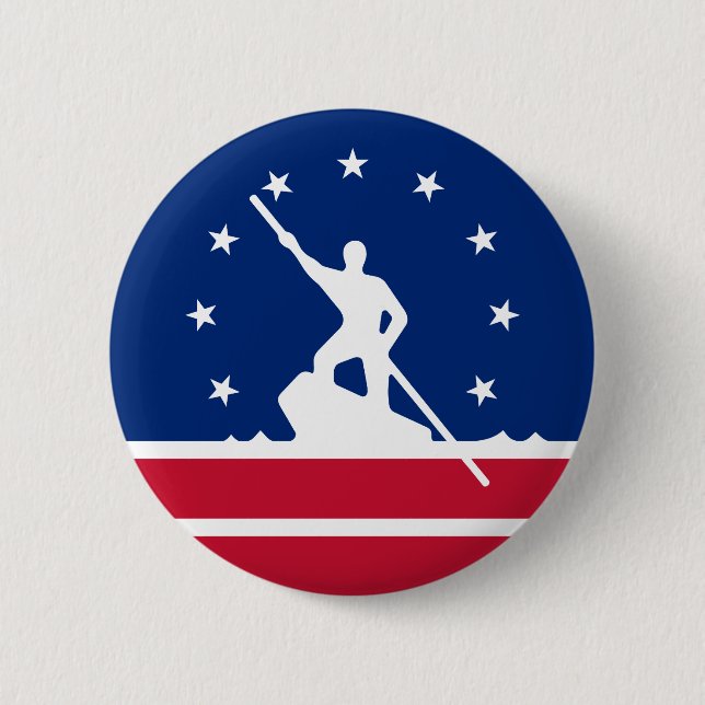 Macaron Rond 5 Cm Drapeau de Richmond, Virginia Pinback Button (Devant)