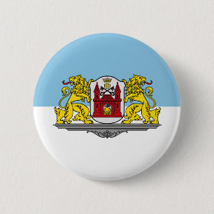 Macaron Rond 5 Cm Drapeau de Riga, Lettonie Bouton Pinback