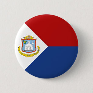 Macaron Rond 5 Cm Drapeau de Saint-Martin