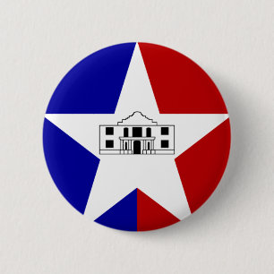 Macaron Rond 5 Cm Drapeau de San Antonio, Texas Button