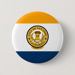 Macaron Rond 5 Cm Drapeau de San Jose, Californie