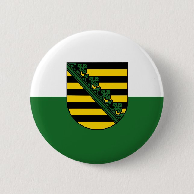 Macaron Rond 5 Cm Drapeau de Saxe (Devant)