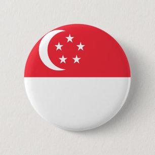 Macaron Rond 5 Cm Drapeau de Singapour