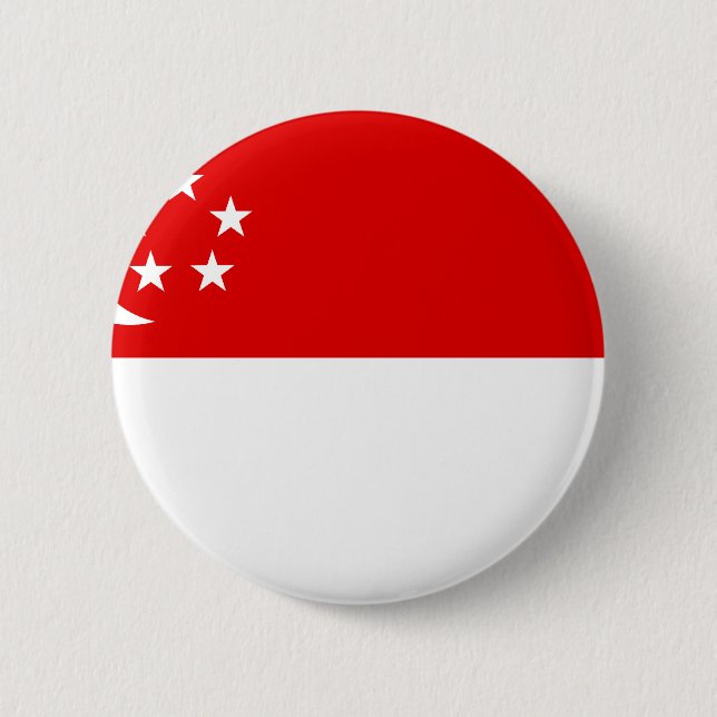 Macaron Rond 5 Cm Drapeau de Singapour (Devant)