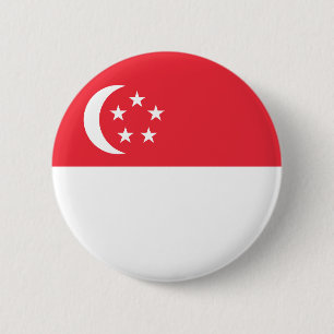 Macaron Rond 5 Cm Drapeau de Singapour