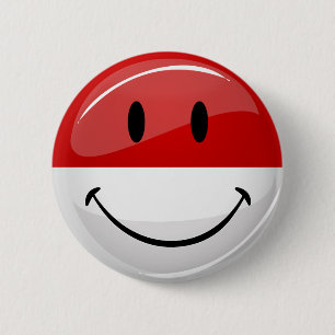Macaron Rond 5 Cm Drapeau de sourire du Monaco
