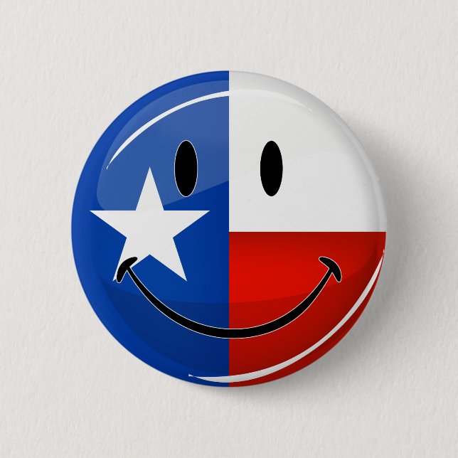 Macaron Rond 5 Cm Drapeau de sourire du Texas (Devant)