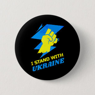 Macaron Rond 5 Cm Drapeau de soutien à l'Ukraine Anti-Poutine Dites
