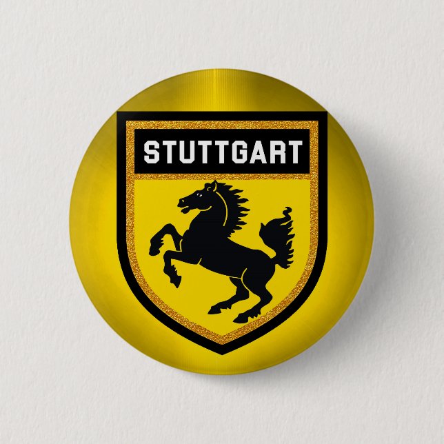 Macaron Rond 5 Cm Drapeau de Stuttgart (Devant)