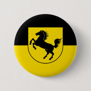 Macaron Rond 5 Cm Drapeau de Stuttgart ville Allemagne symbole emblè