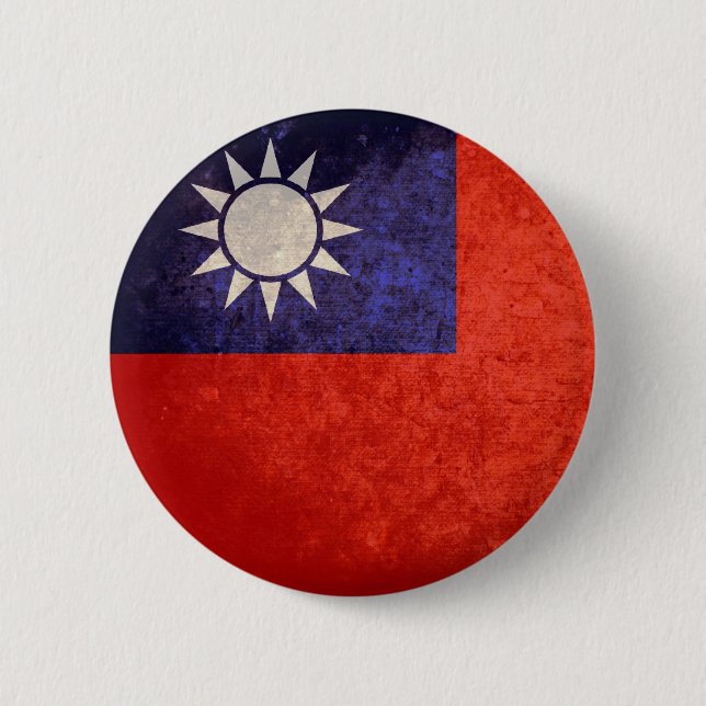 Macaron Rond 5 Cm Drapeau de Taïwan (Devant)