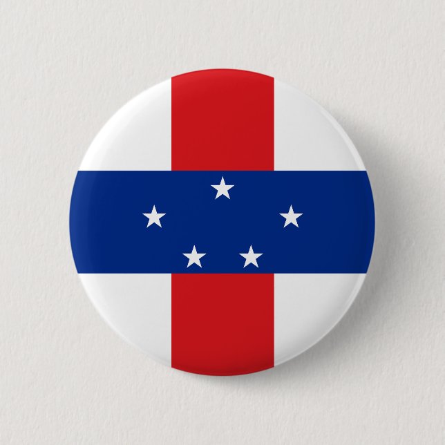 Macaron Rond 5 Cm Drapeau des Antilles néerlandaises (Devant)
