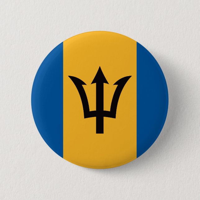 Macaron Rond 5 Cm Drapeau des Barbade (Devant)