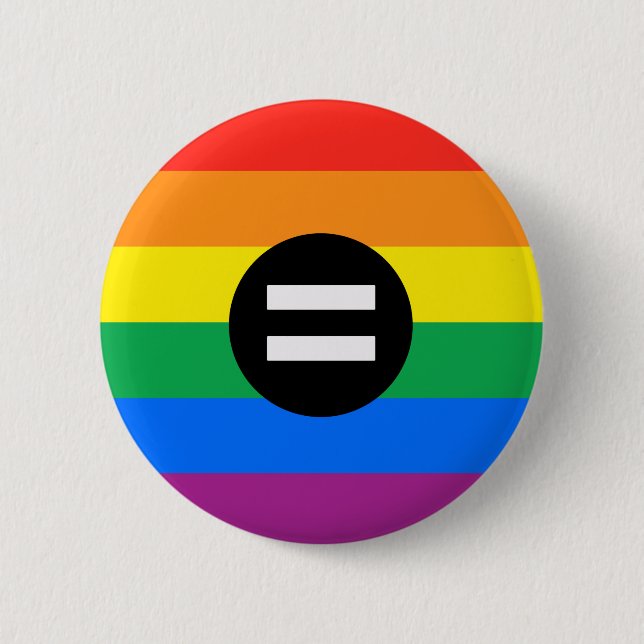 Macaron Rond 5 Cm Drapeau des droits des homosexuels (Devant)