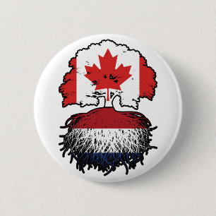 Macaron Rond 5 Cm Drapeau des Eaux Profondes du Canada Pays-Bas