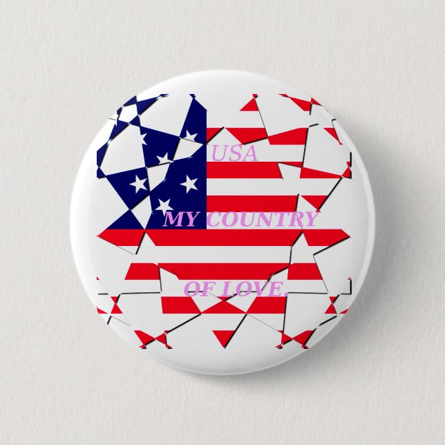 Macaron Rond 5 Cm Drapeau des États-Unis d'Amérique (Devant)