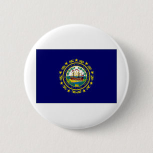Macaron Rond 5 Cm Drapeau des Etats-Unis New Hampshire