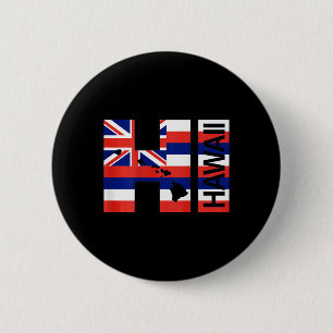 Macaron Rond 5 Cm Drapeau des îles hawaïennes salut
