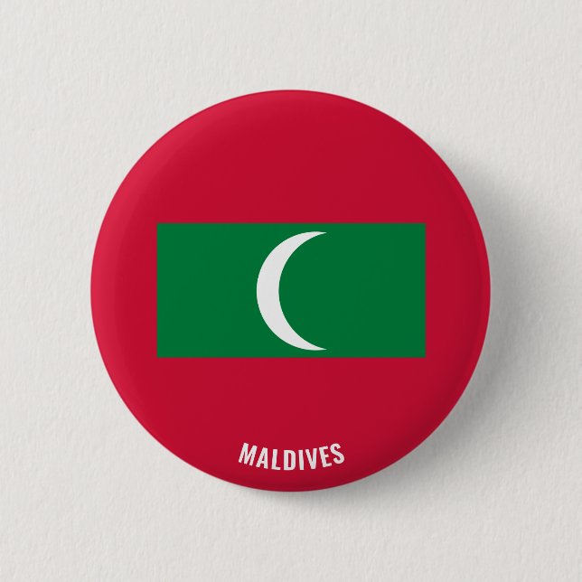 Macaron Rond 5 Cm Drapeau des Maldives mignon patriotique (Devant)