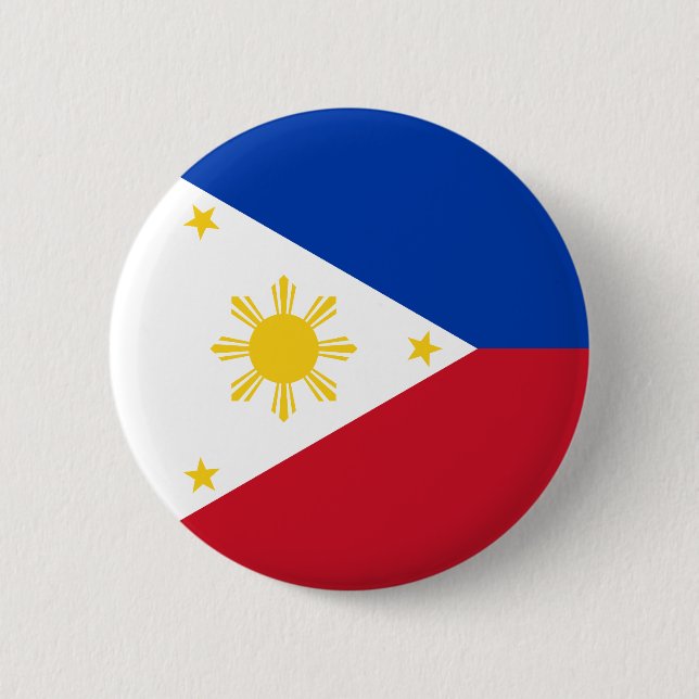 Macaron Rond 5 Cm Drapeau des Philippines (Devant)
