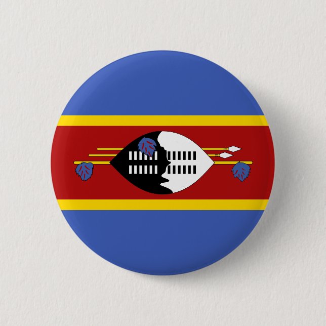 Macaron Rond 5 Cm Drapeau d'Eswatini (Devant)