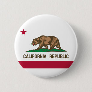 Macaron Rond 5 Cm Drapeau d'État de Californie